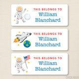 Astronaut with Blonde Hair "This Belongs To" Labels