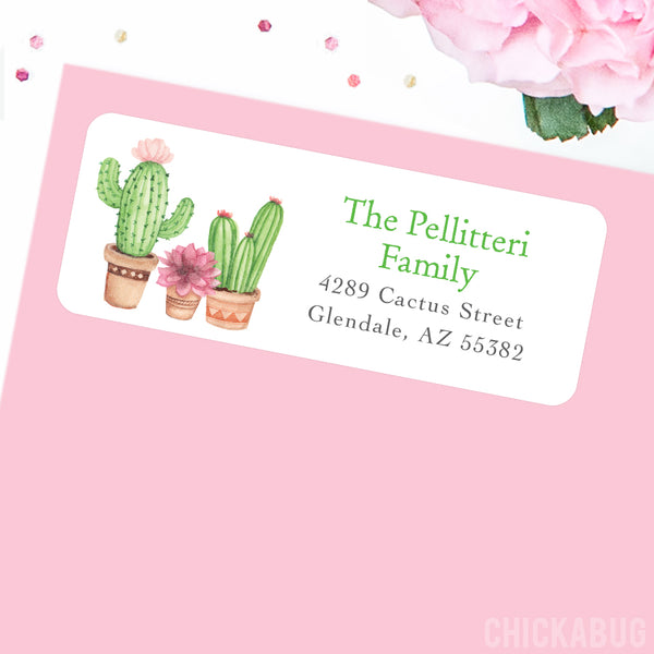 Watercolor Cactus Address Labels