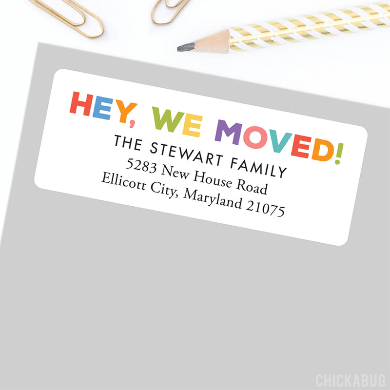 "Hey, We Moved!" Change of Address Labels