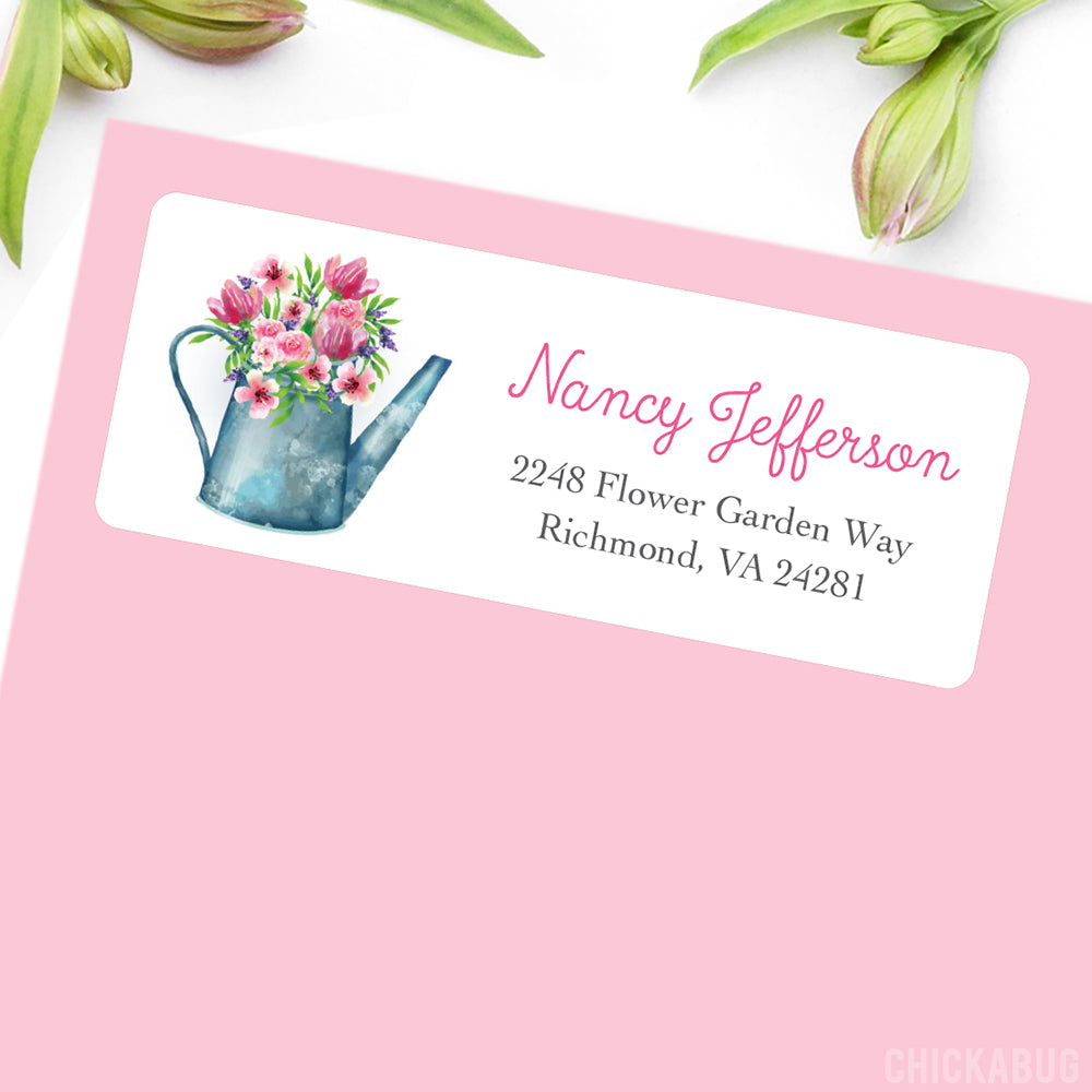Personalized Watering Can Return Address Labels – Chickabug