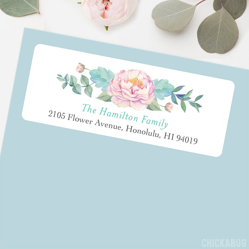 Watercolor Flowers Address Labels