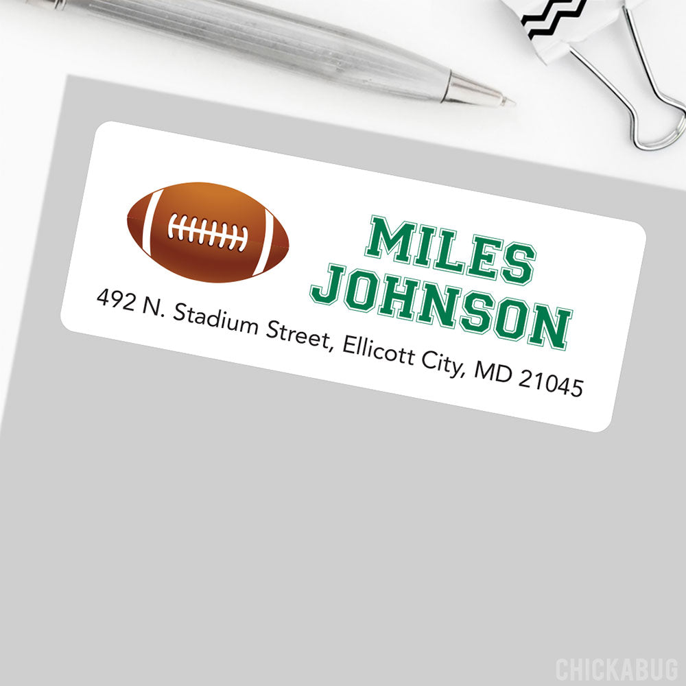 Personalized Football Return Address Labels – Chickabug