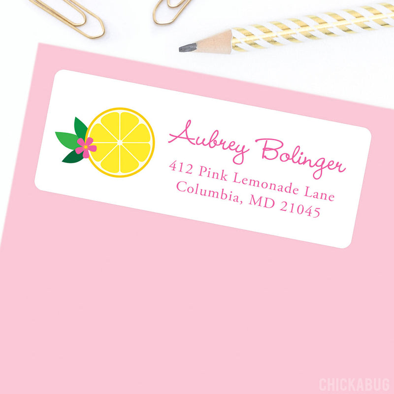 Pink Lemonade Address Labels