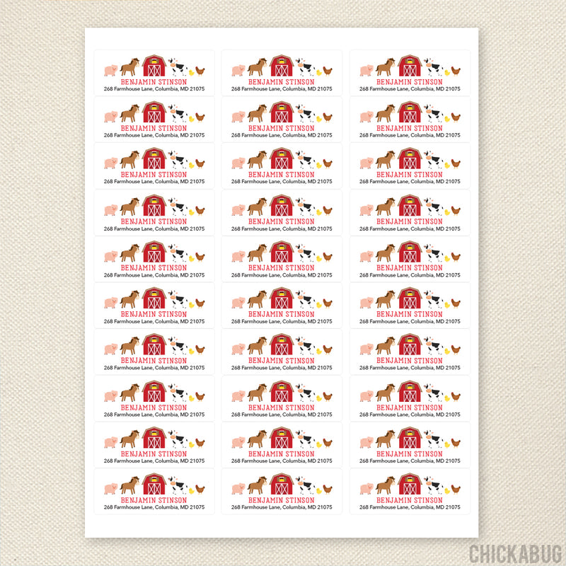 personalized-farm-animals-barn-return-address-labels-chickabug for Free Printable Farm Animal Name Tags Personalized Farm Animals & Barn Return Address Labels – Chickabug for Free Printable Farm Animal Name Tags