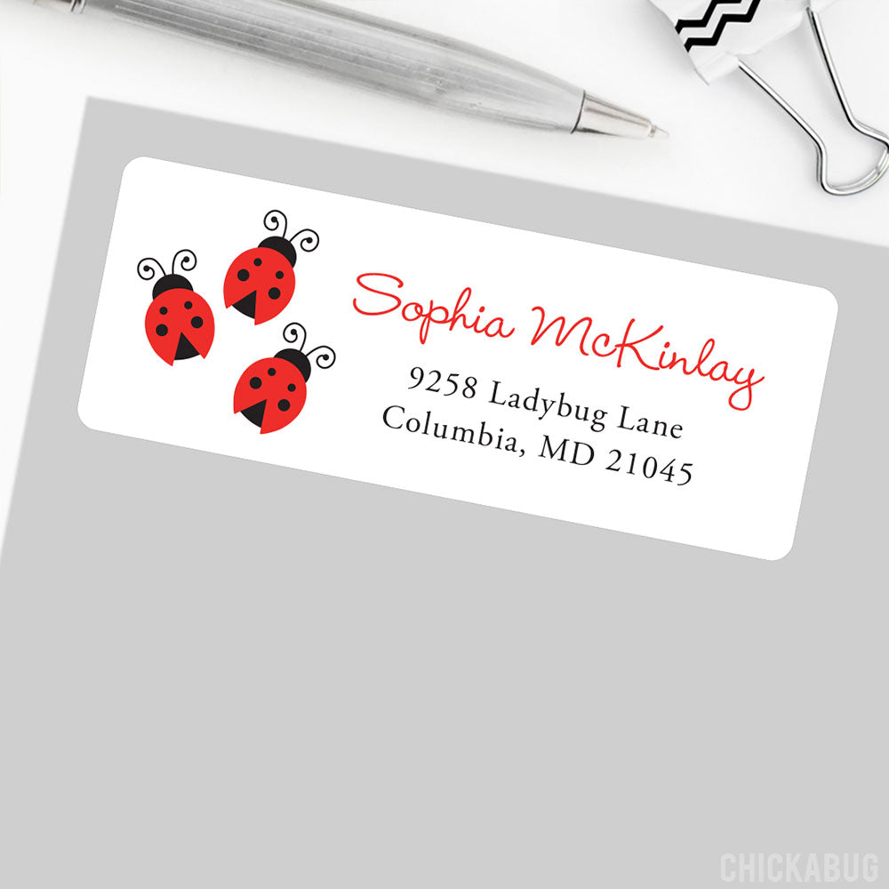 Chick Address Labels Personalized Ladybug Return Address Labels – Chickabug