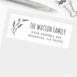Black and White Floral Address Labels