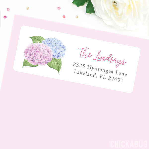 Hydrangea Address Labels