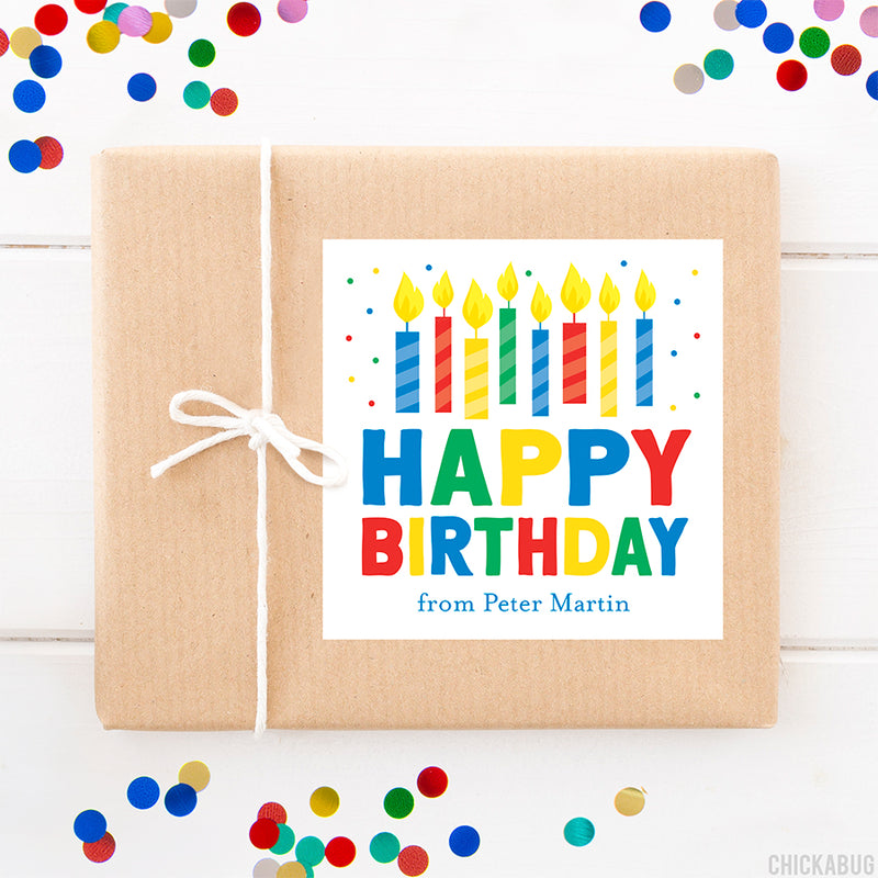 Birthday Candles Gift Labels