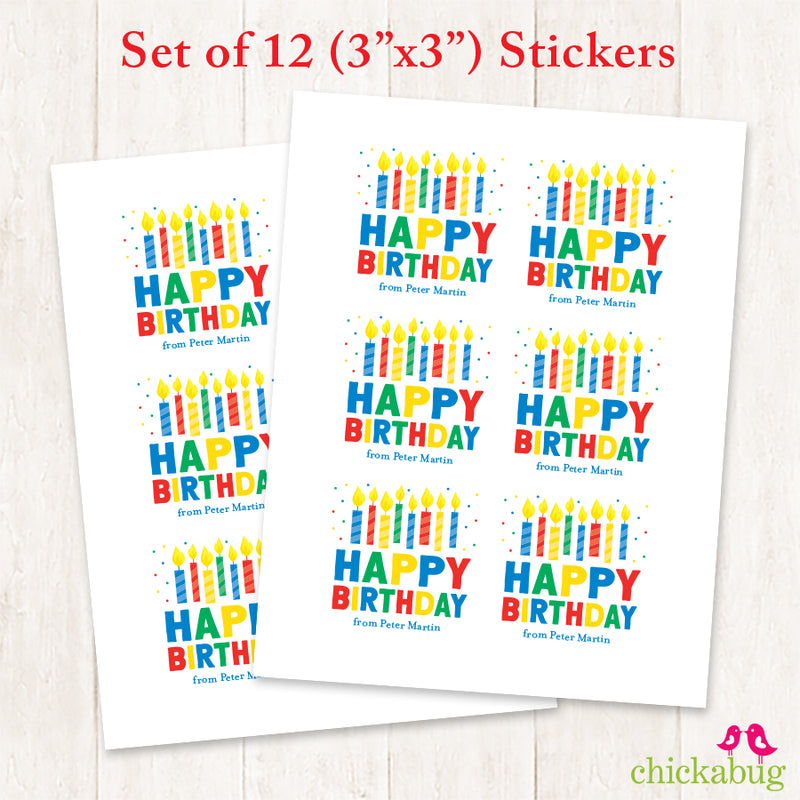 Birthday Candles Gift Labels