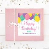 Pink Birthday Balloons Gift Labels