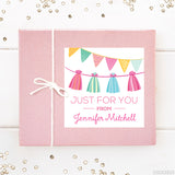 Pink Party Garland Gift Labels