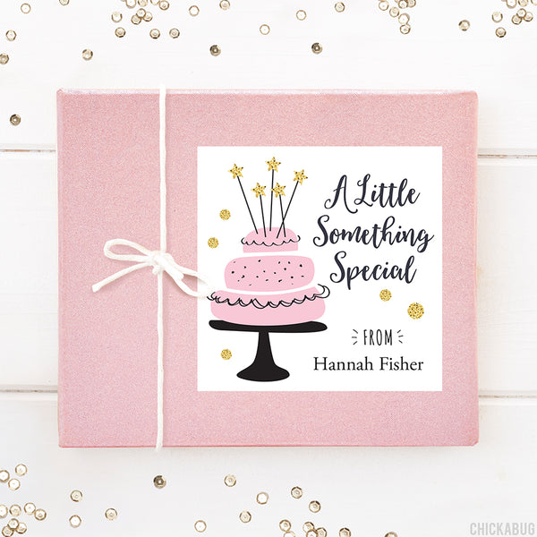 Pink, Black, and Gold Cake Gift Labels