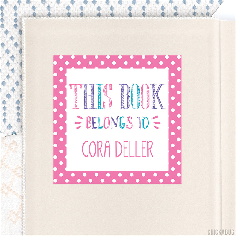 Pink "This Book Belongs To" Labels