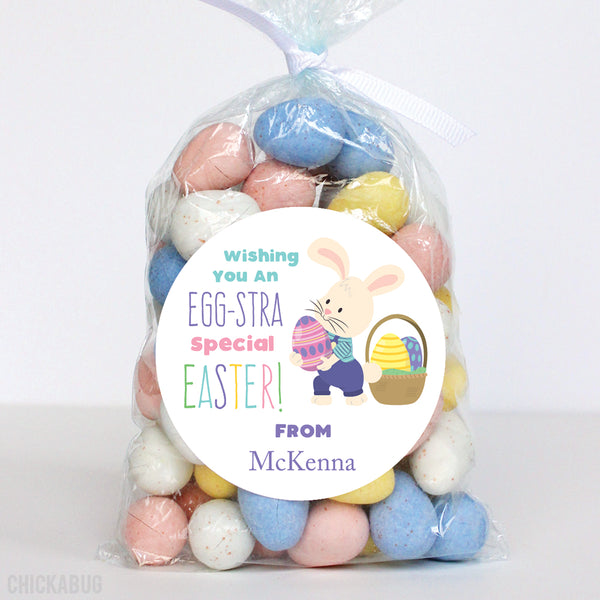 "Eggstra Special" Bunny and Eggs Easter Stickers