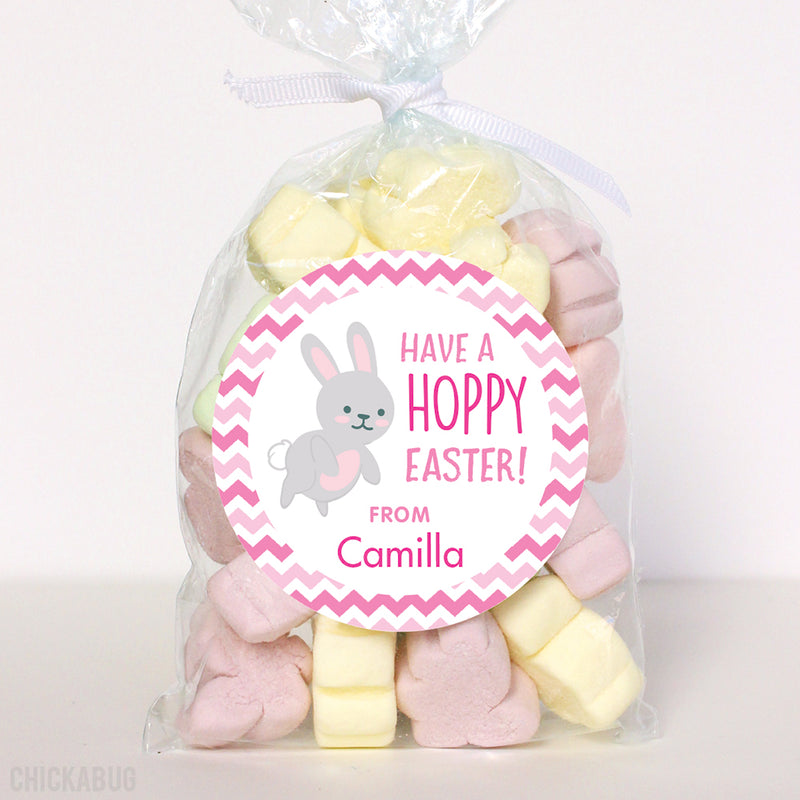 "Have a Hoppy Easter" Stickers - Pink