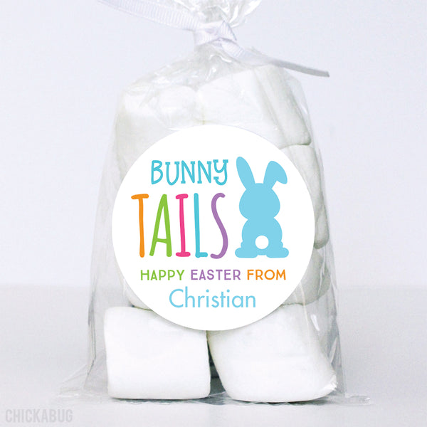 Blue "Bunny Tails" Easter Stickers