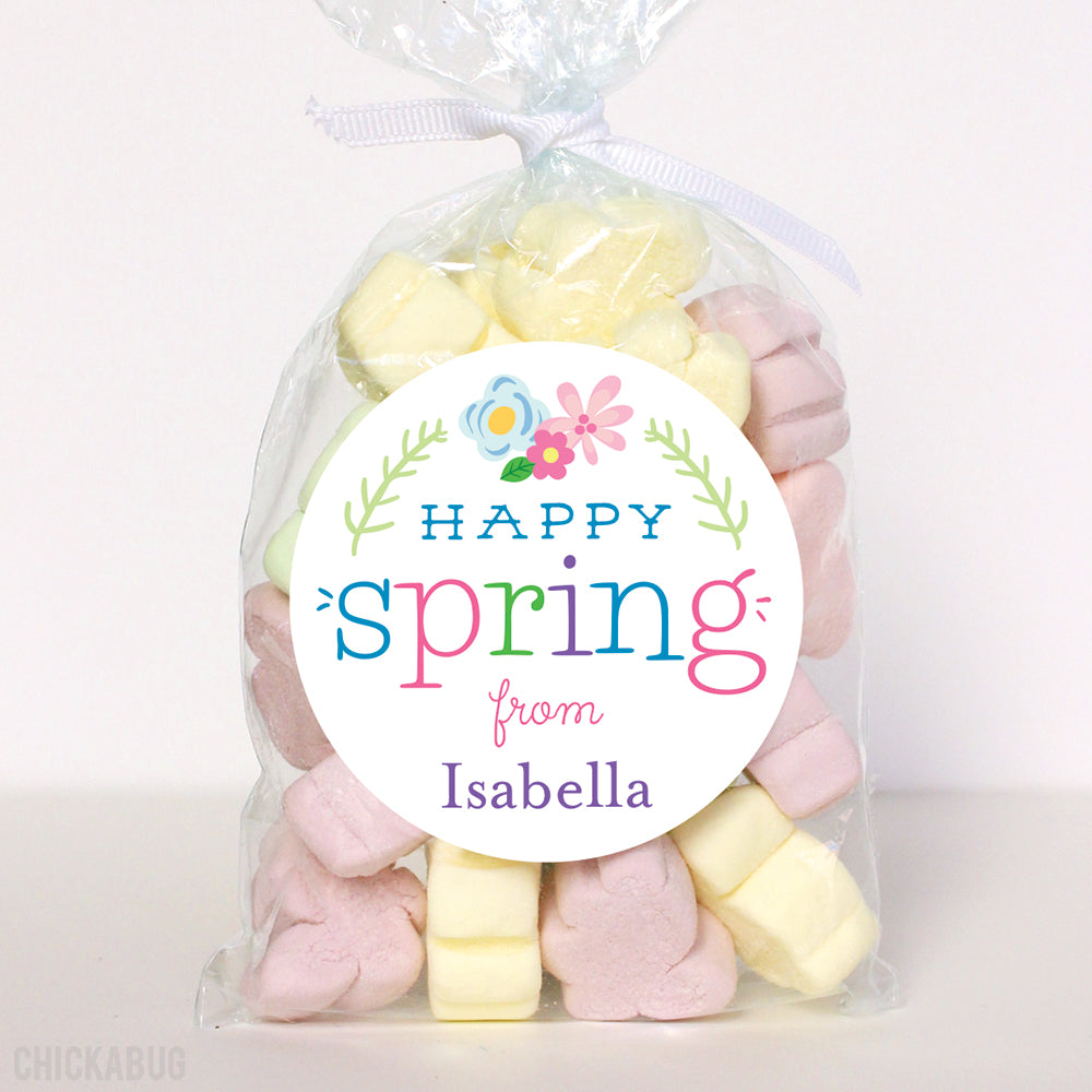 Happy Spring Sticker Personalized Happy Spring Stickers – Chickabug