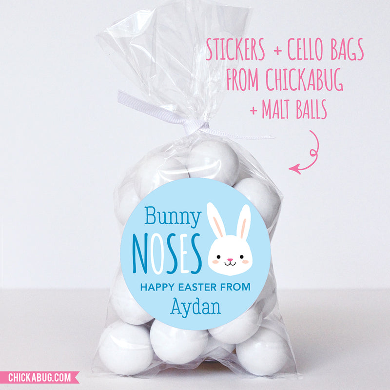 Blue "Bunny Noses" Easter Stickers