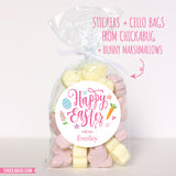 Pink Calligraphy Happy Easter Stickers