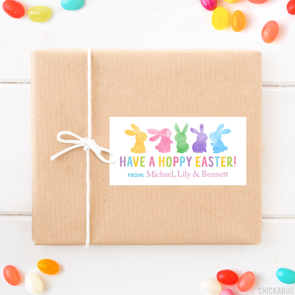 Bunny Silhouettes "Hoppy Easter" Gift Labels