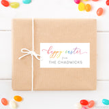 "Happy Easter" Rainbow Script Gift Labels