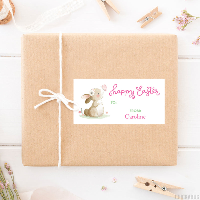 Bunny and Butterfly Easter Gift Labels