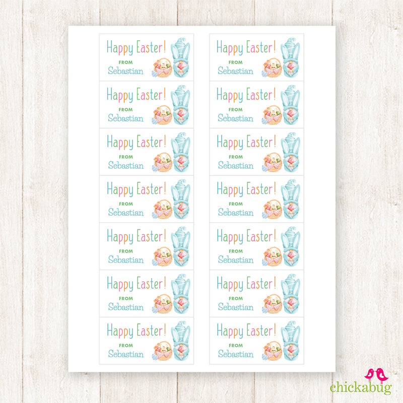 Blue Gnome Easter Gift Labels