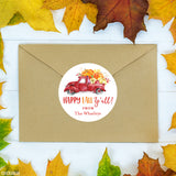 "Happy Fall Y'all" Red Vintage Truck Stickers