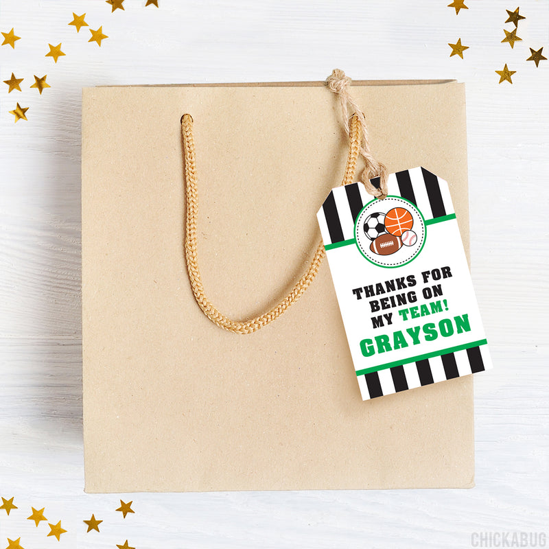 All-Star Sports Party Favor Tags (EDITABLE INSTANT DOWNLOAD)