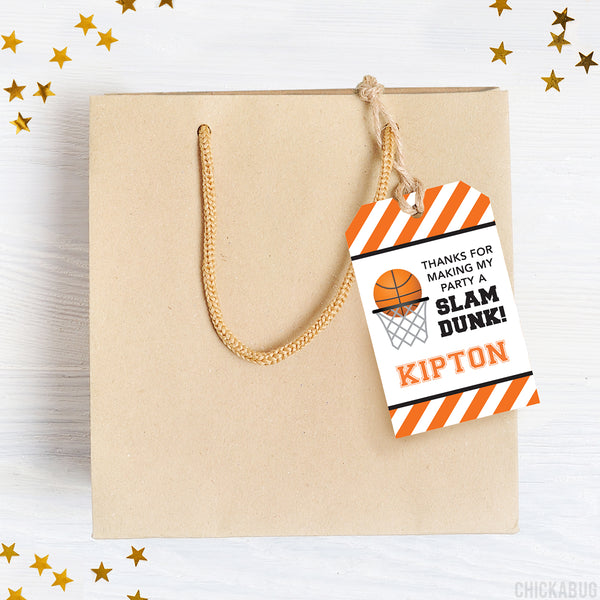 Basketball Party Favor Tags (EDITABLE INSTANT DOWNLOAD)