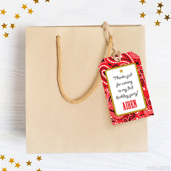 Country Western Party Favor Tags (EDITABLE INSTANT DOWNLOAD)