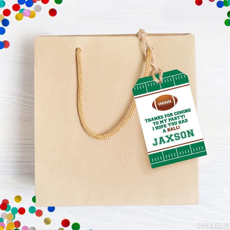 Football Party Favor Tags (EDITABLE INSTANT DOWNLOAD)