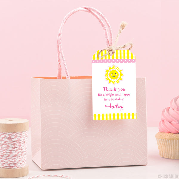 Sunshine Party Favor Tags (EDITABLE INSTANT DOWNLOAD)