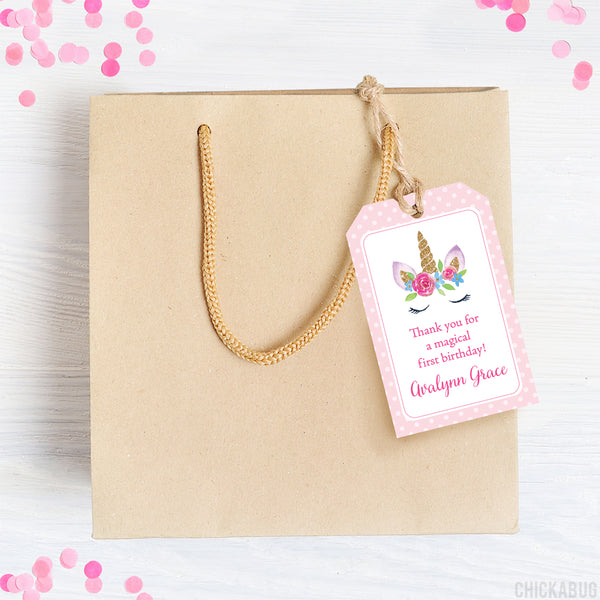 Watercolor Unicorn Party Editable Favor Tags (INSTANT DOWNLOAD)