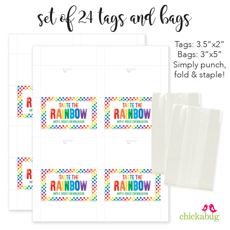 Taste the Rainbow St. Patrick's Day Paper Tags and Bags