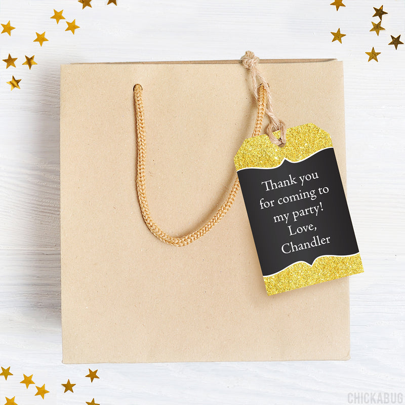 Gold and Black Favor Tags (EDITABLE INSTANT DOWNLOAD)