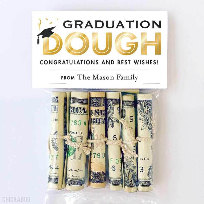 "Graduation Dough" Paper Tags and Bags