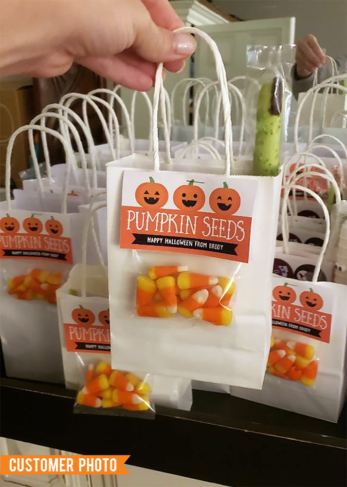 "Pumpkin Seeds" Halloween Paper Tags and Bags