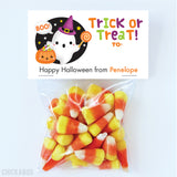 Trick or Treat Ghost Halloween Paper Tags and Bags