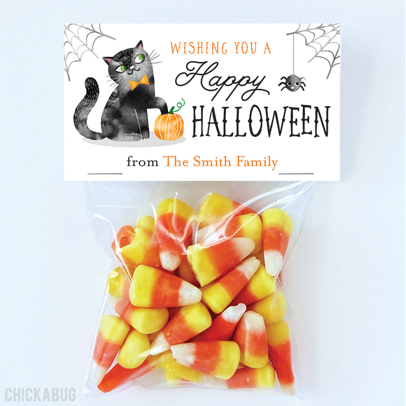 Halloween Cat Paper Tags and Bags