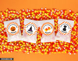 Patterned Halloween Stickers (Pumpkin, Hat, Cat & Candy Corn)