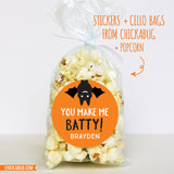 "You Make Me Batty" Halloween Stickers