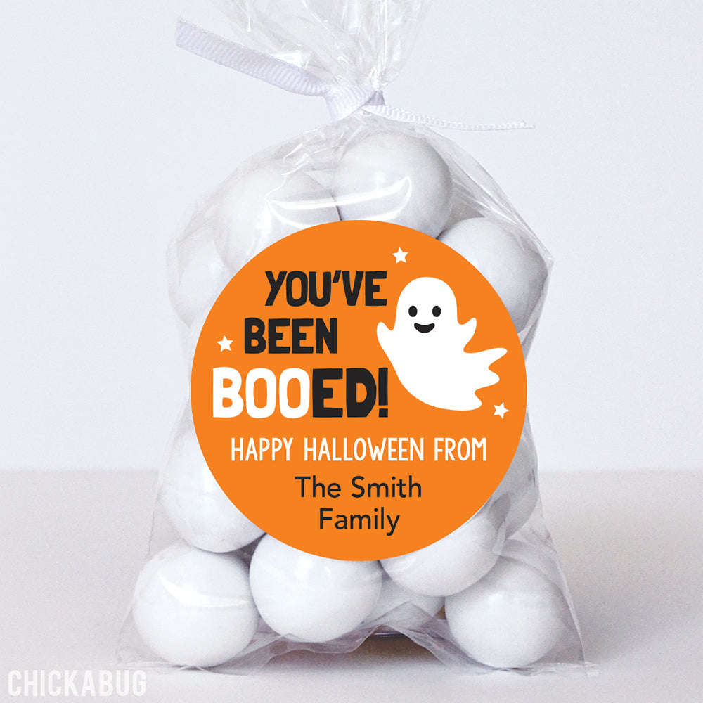 Personalized "You've Been BOOed" Cute Ghost Halloween Stickers – Chickabug