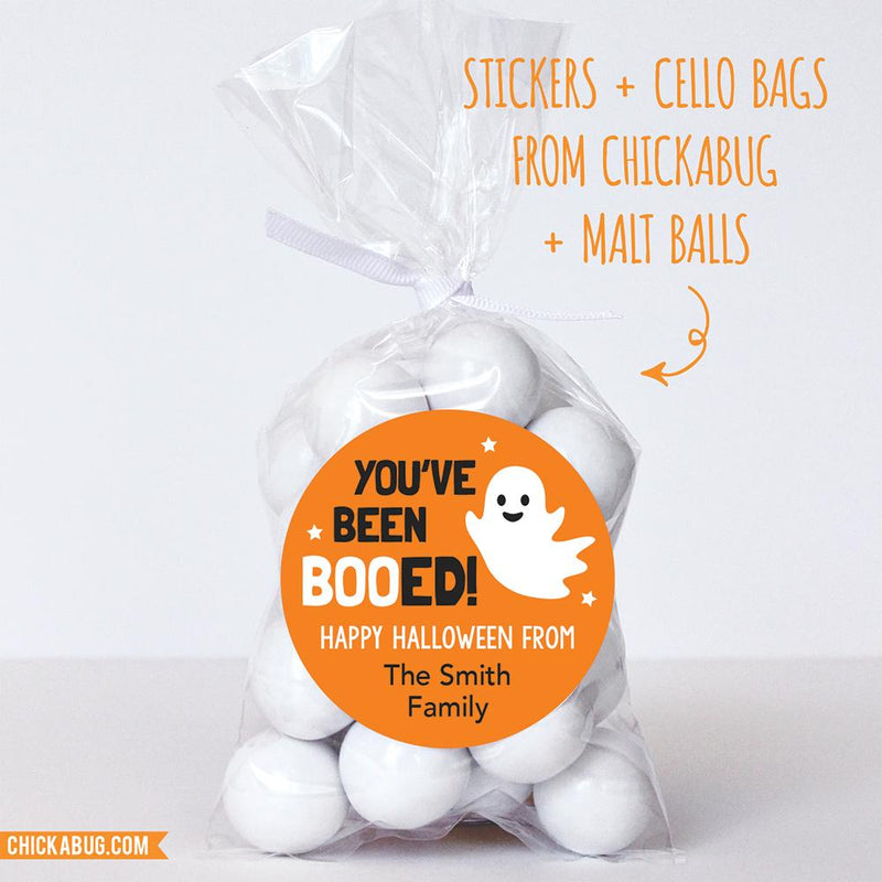 Cute Ghost "You've Been BOOed" Halloween Stickers