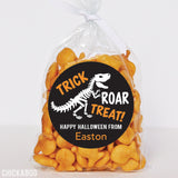 Dinosaur "Trick ROAR Treat" Halloween Stickers (Black)