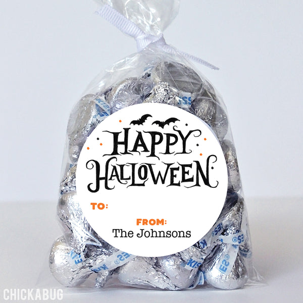 Personalized Handwritten Happy Halloween Candy Stickers – Chickabug