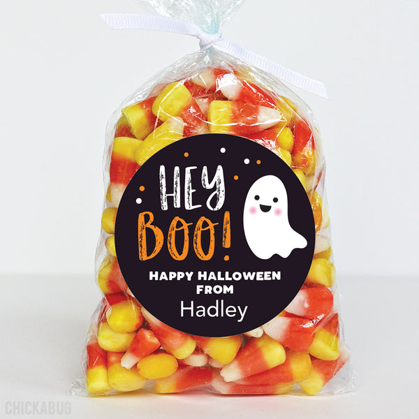 "Hey Boo!" Ghost Halloween Stickers