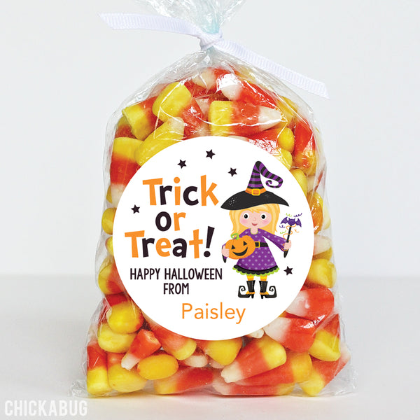 Cute Witch Halloween Stickers - Blonde