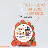 Cute Witch Halloween Stickers - Brunette