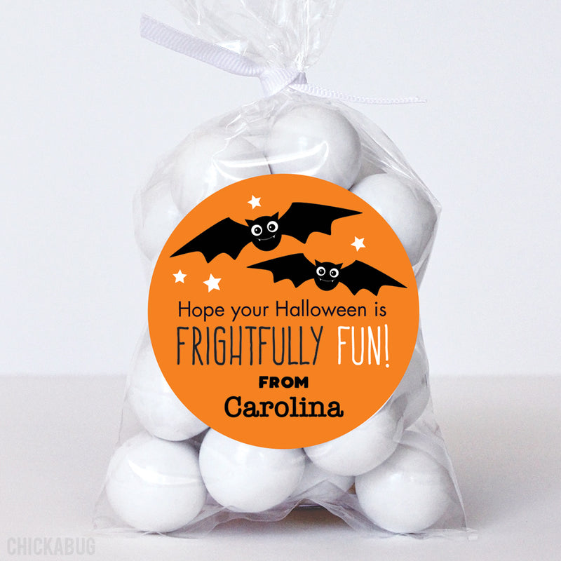 "Frightfully Fun" Halloween Bat Stickers